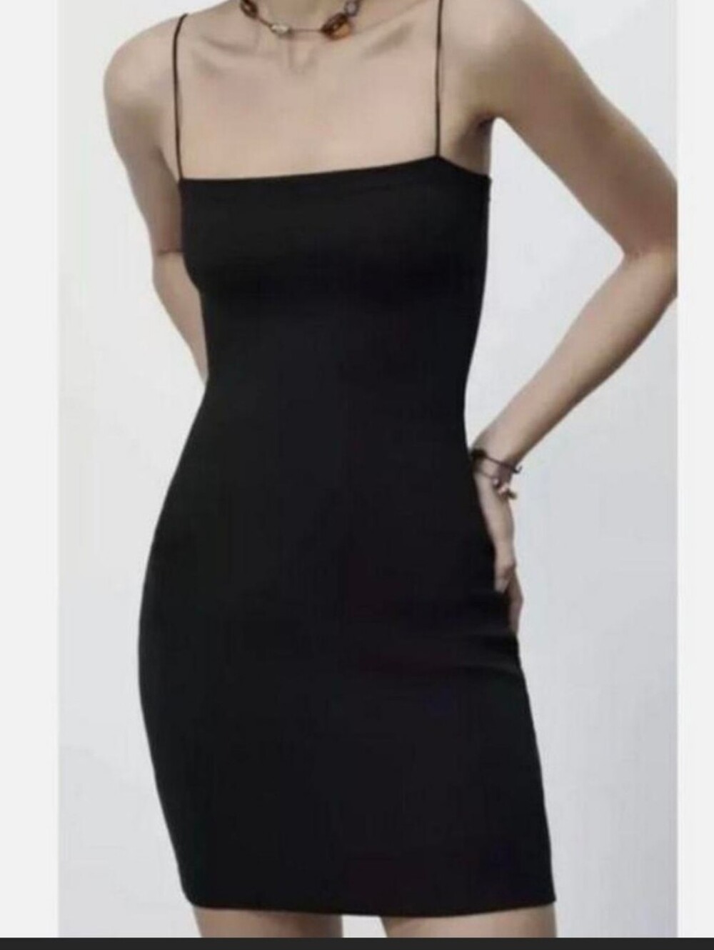 Zara Black Mini Dress - Size Small - Spaghetti Strap Bodycon Little Black Dress